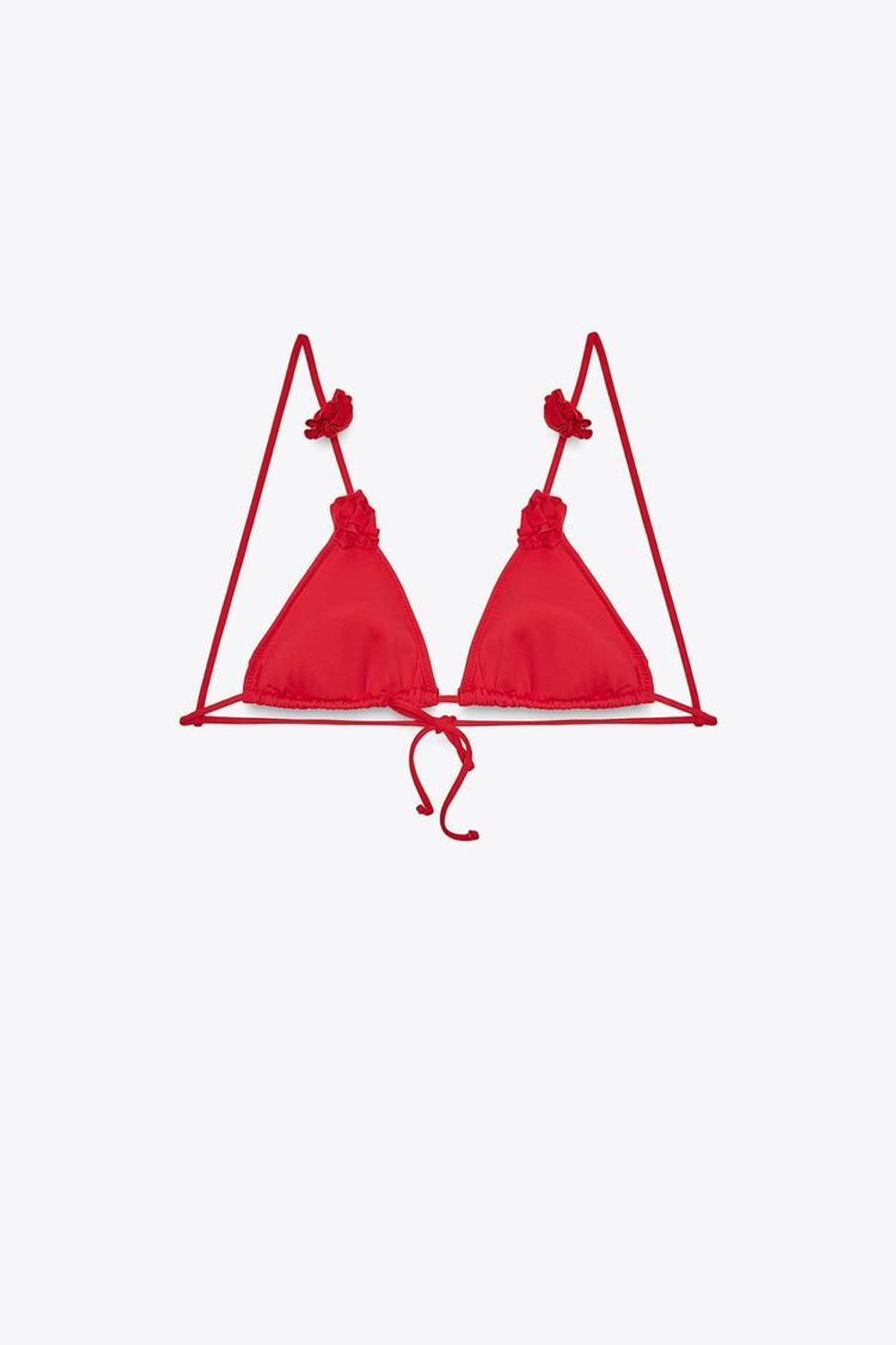 ZARA ТОП БИКИНИ С ТРЕУГОЛЬНЫМИ ЧАШКАМИ, КРАСНЫЙ