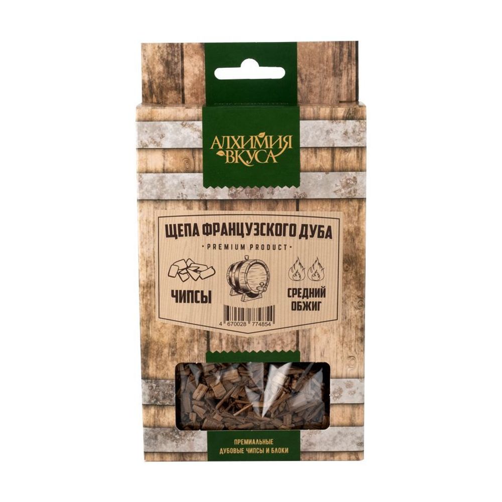 Щепа французского дуба Алхимия вкуса (чипсы, средний обжиг), 20 г