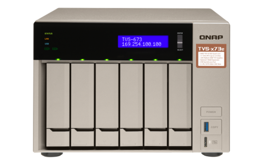 Сетевой RAID-накопитель QNAP TVS-673e-8G