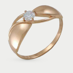 Кольцо женское из красного золота 585 пробы с фианитами (арт. К-2699)