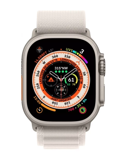 Apple Watch Ultra, 49 мм, корпус из титана, ремешок Alpine цвета «сияющая звезда»