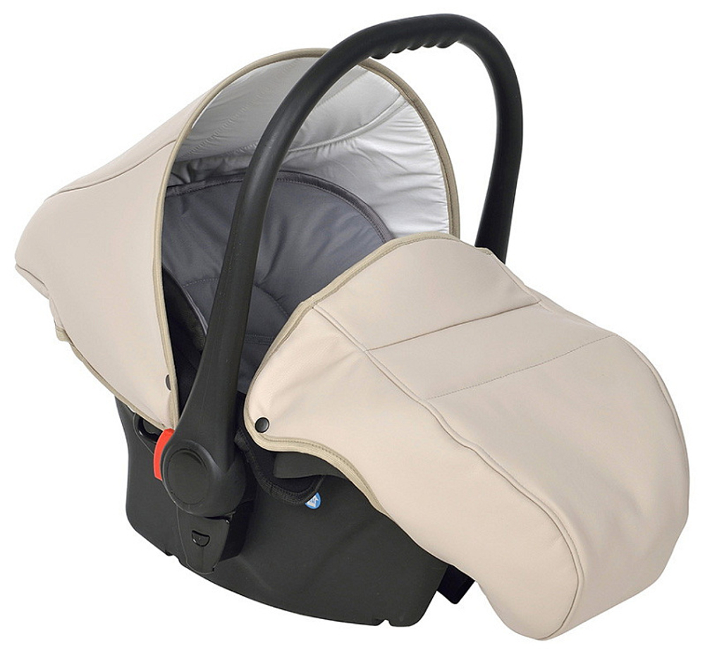 Детская коляска Indigo Mio+F 3 в 1 Mi 02 св.бежевая кожа+св.бежевый узор