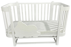 Детская кроватка Антел Nezabudka продольный маятник 3 в 1 белый/белый