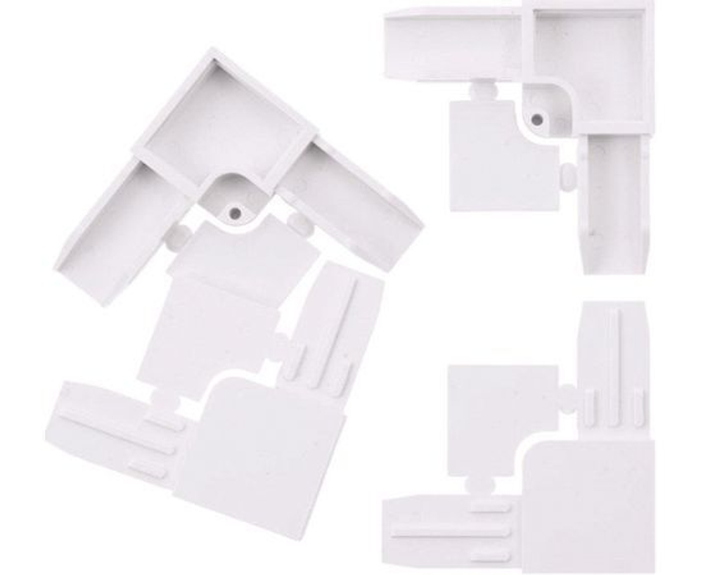 Соединительный уголок для москитного профиля, пластик, белый (комплект 4шт)