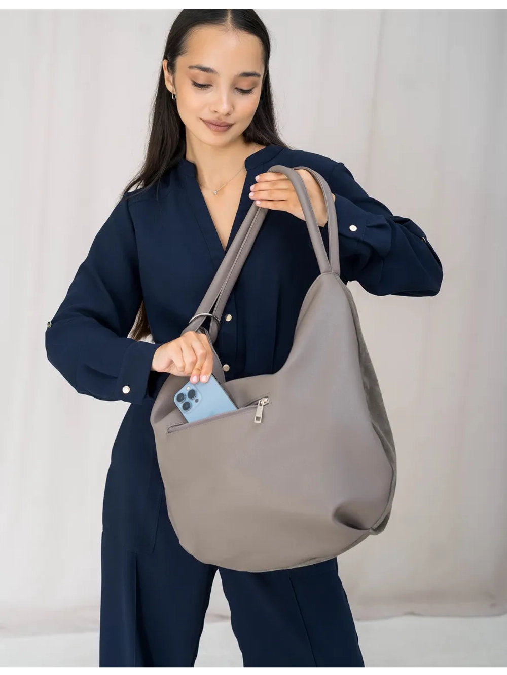 Сумка через плечо большая шоппер мешок