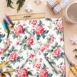 Ткань премиум габардин песня цветущих пионов