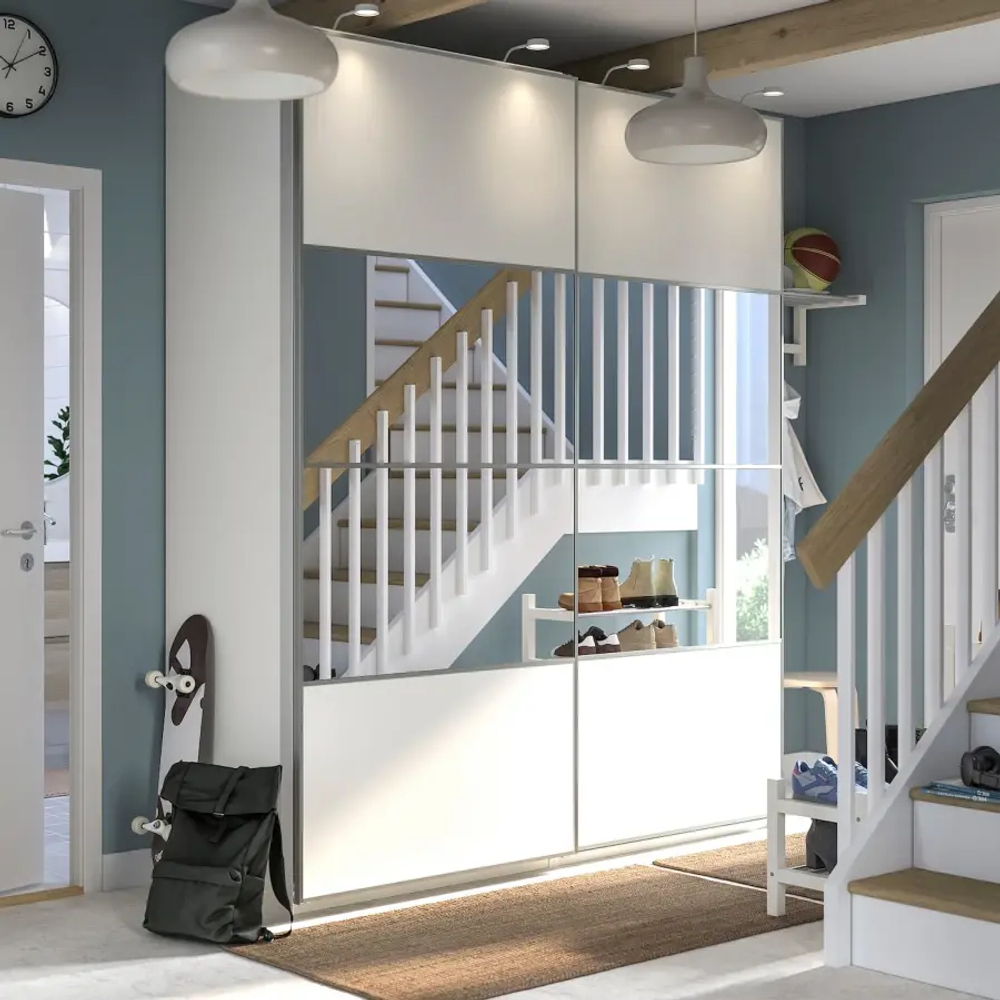 Шкаф - PAX / MEHAMN/AULI  IKEA/ ПАКС / МЕХАМН/ АУЛИ   ИКЕА, 236х200  см, белый