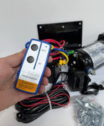 Лебедка электрическая 3000 lbs, 1361 кг, 12V, стальной трос, с пультом управления, Electric Winch, Прочная упаковка, КвадроХват (1 шт. / комплект) Гарантия 14 дней