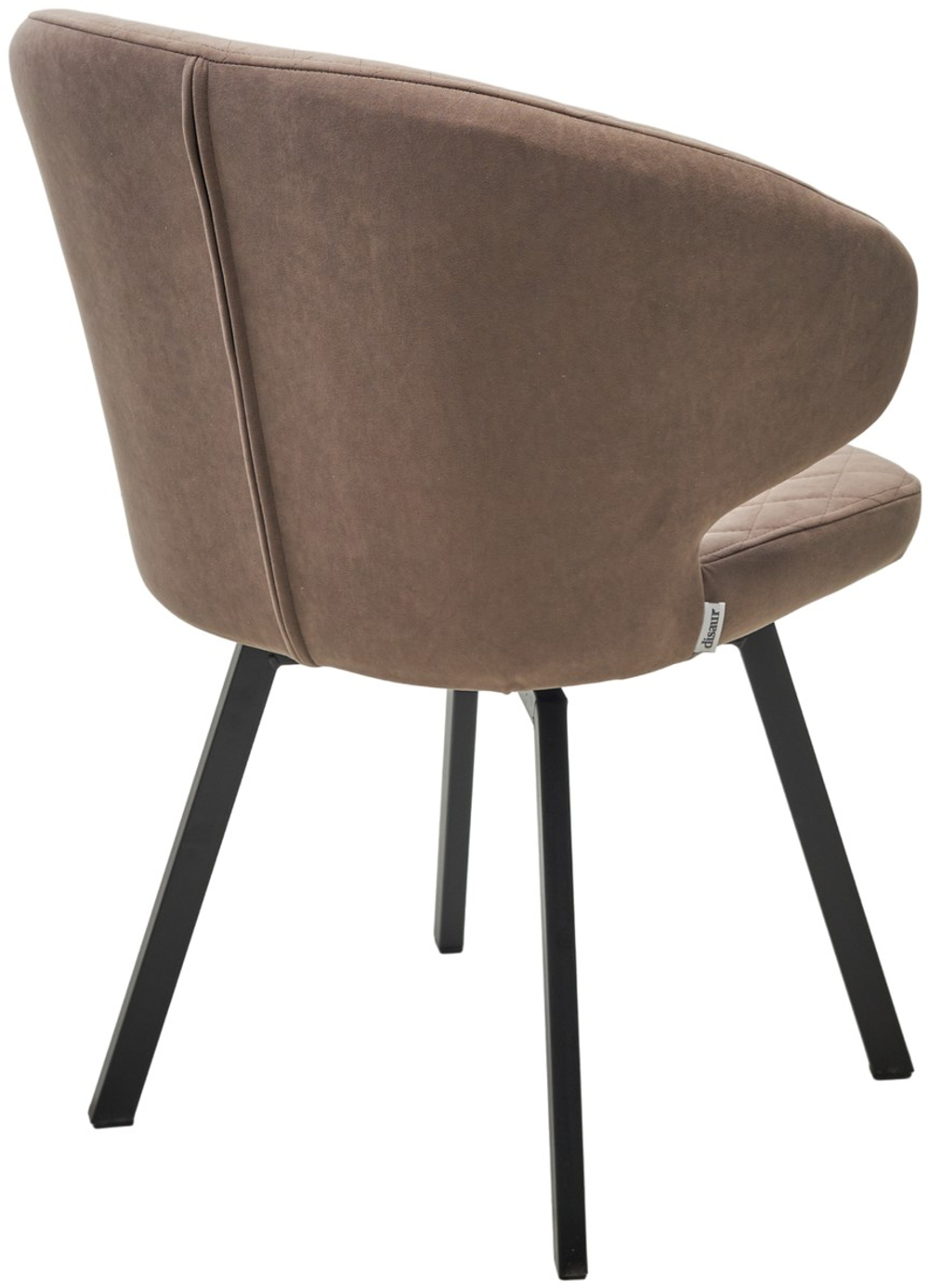 Стул М-City DISAUR Хилтон поворотный на 360 градусов, B5 Капучино, Велюр, Черный каркас