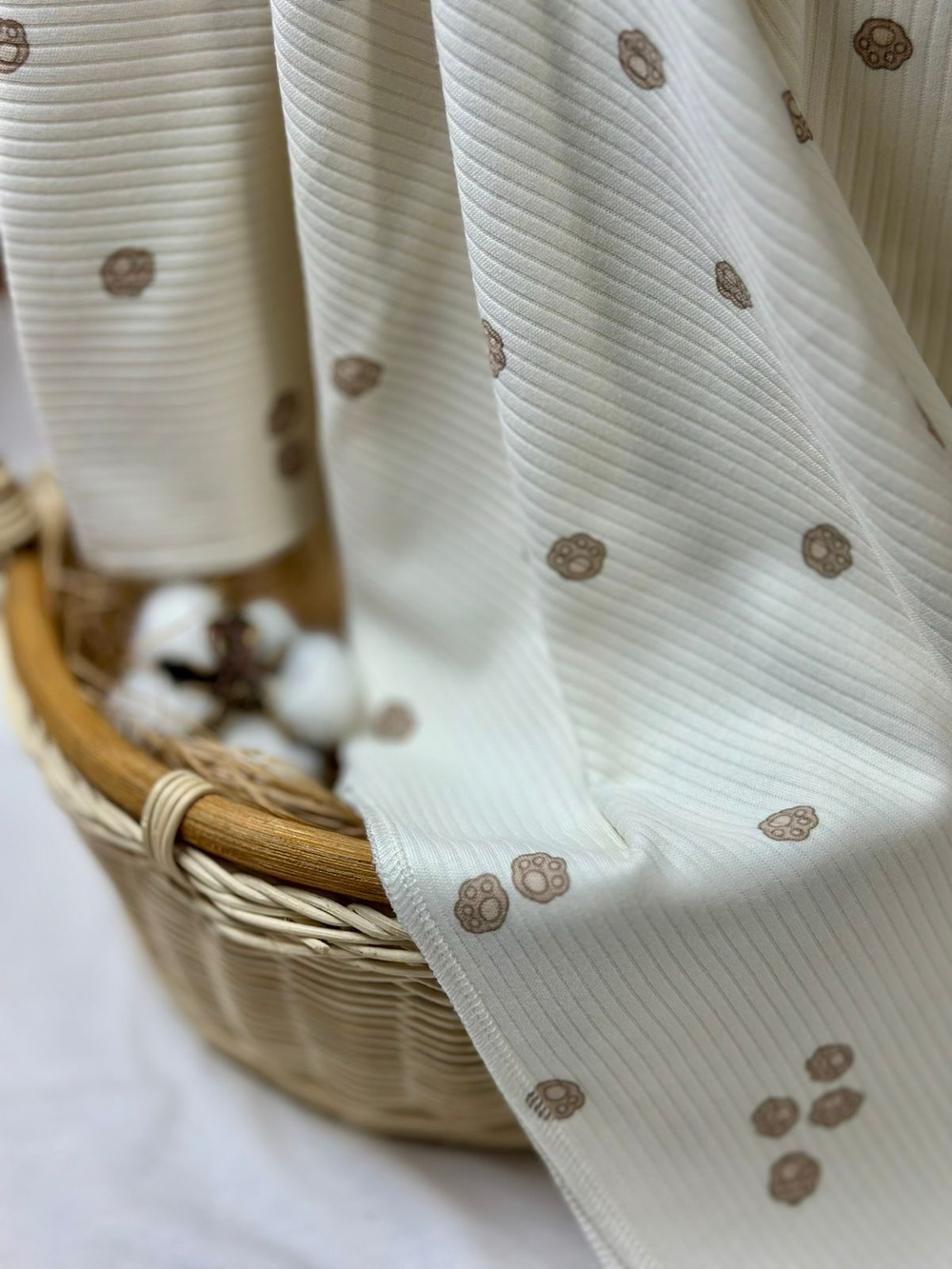 Пеленка в рубчик Лапки 85*130