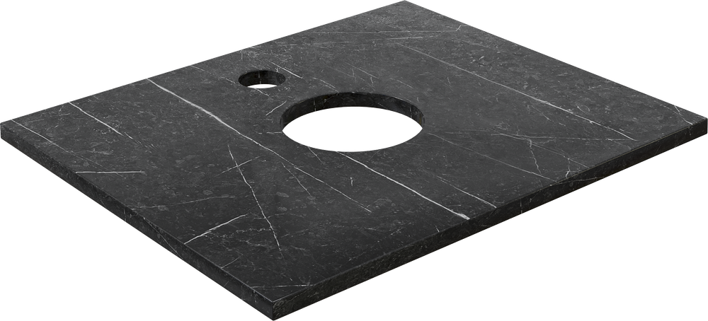 Мебель для ванной комнаты DIWO Элиста 60 чёрный мрамор, с раковиной Moduo 40 RING