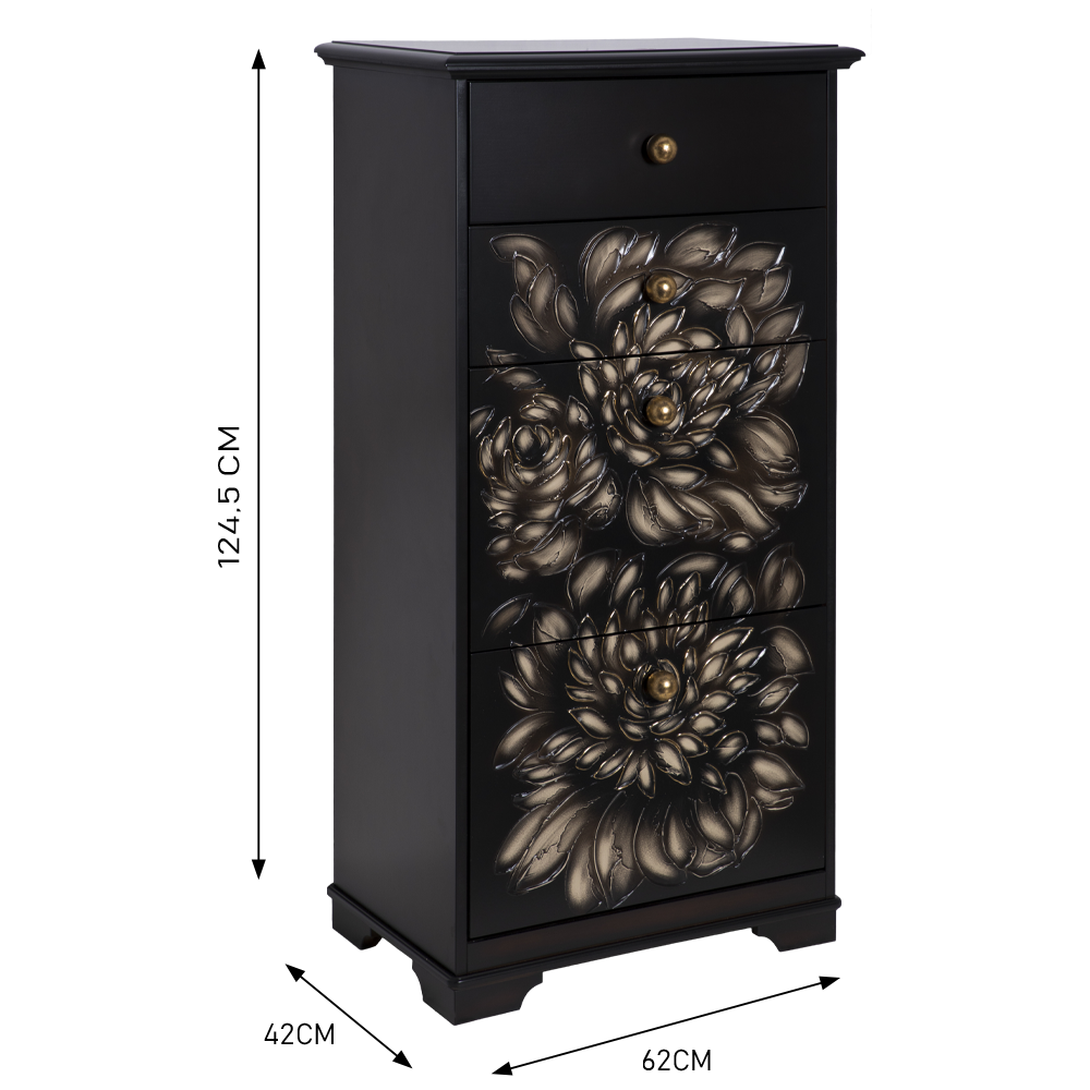 Комод Эн Берри с 4 ящиками Каштан