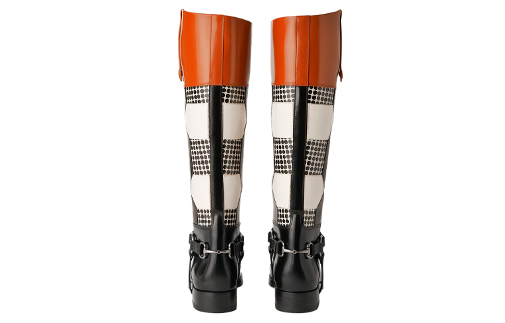 GUCCI Long Shaft Boots Women"s Black White