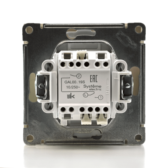 Выключатель для жалюзи 2-кл. ArtGallery 2х (сх. 4) 10А быстрозажим. клем. механизм песочн. SE GAL001219S