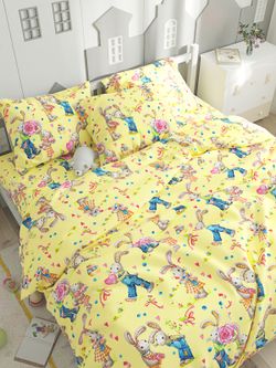 Наволочка комплект 2шт Сказка "Зайчики" 50х70 см, перкаль