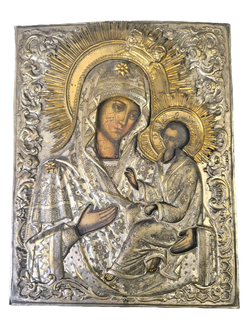 Антикварная икона "Тихвинской Богоматери"