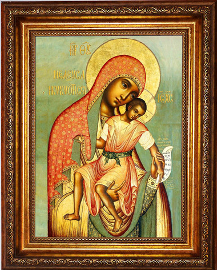 Икона Божией Матери Киккская (Киккотисса) "Милостивая" (Елеуса) на холсте.
