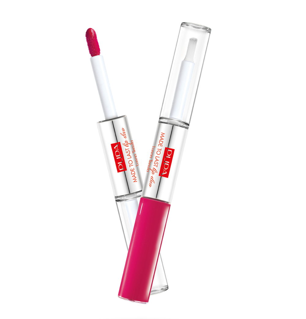 Pupa Тестер Помада для губ Made to Last Lip Duo, жидкая, тон №004, Герань фуксия, 8 мл