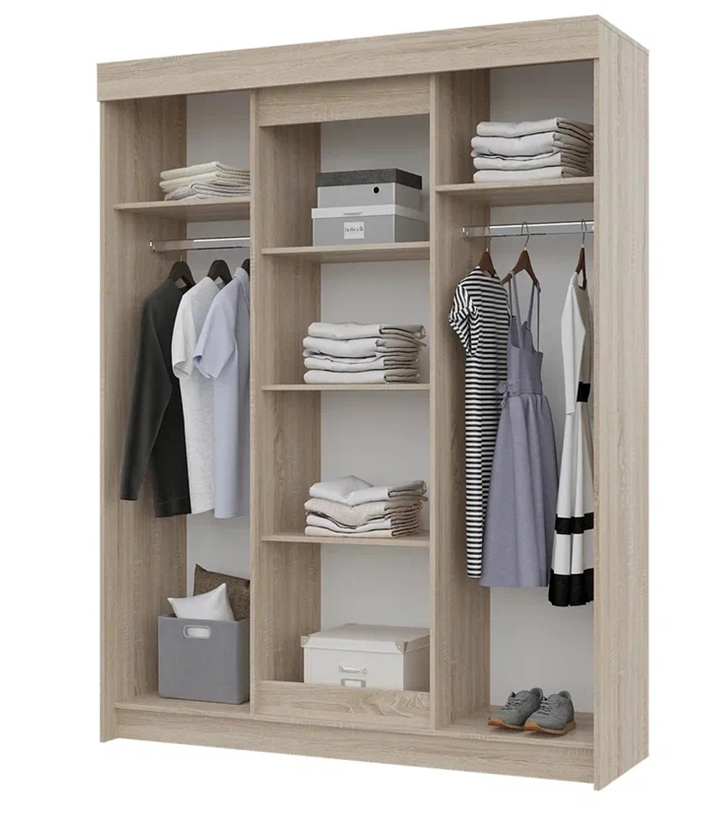 Шкаф-купе Горизонт Victor, ЛДСП,6 см, четырехдверный, сонома/белый