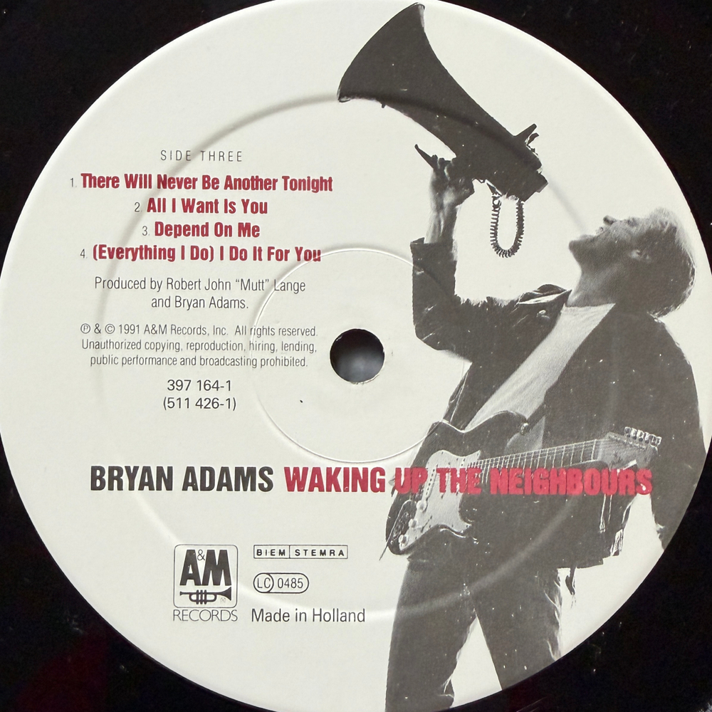 Bryan Adams - Waking Up The Neighbours 2LP (Голландия 1991г.)