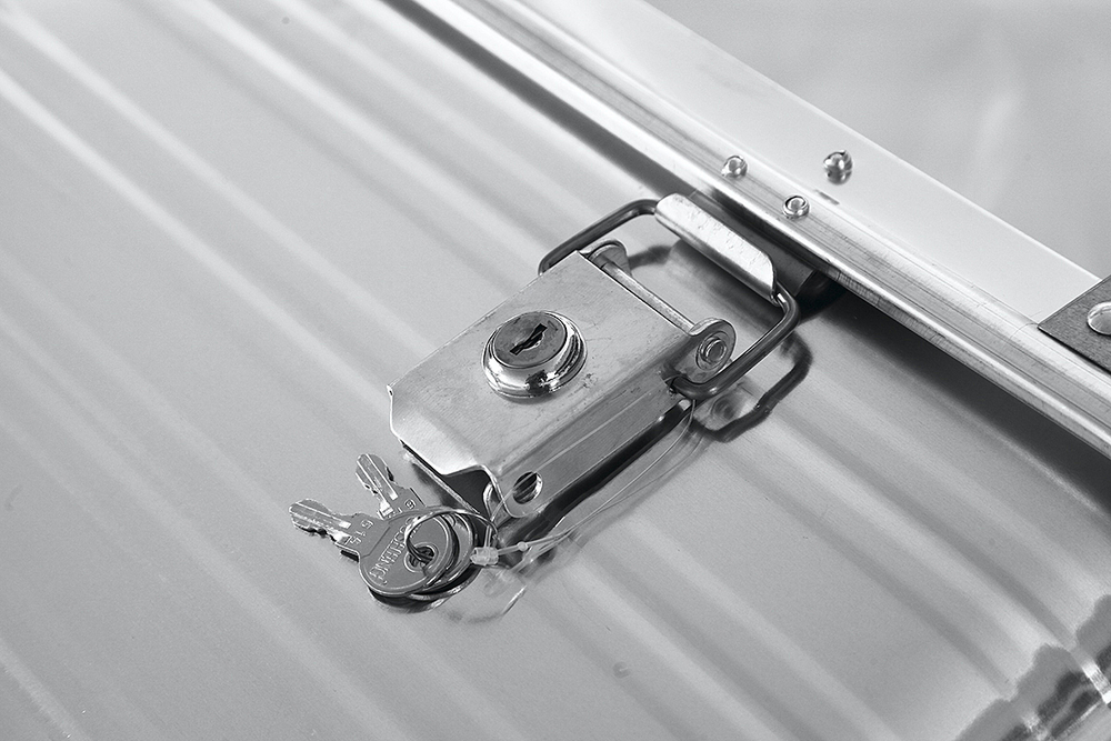 Ящик алюминиевый усиленный с замком 592х388х409 мм (ДхШхВ)