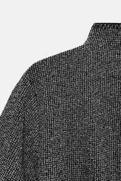 ZARA КОМБИНИРОВАННОЕ ПЛАТЬЕ МИДИ, МЯГКИЙ СЕРЫЙ