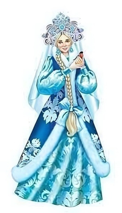 Плакат вырубной А3 500х350х1 мм. двухсторон. "Снегурочка в кокошнике" (Сфера)