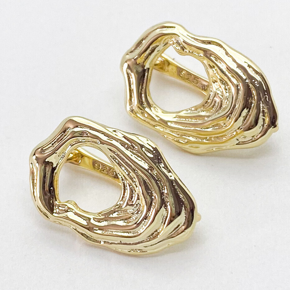 Ювелирные швензы с позолотой, размер 21*14 мм, цена за пару