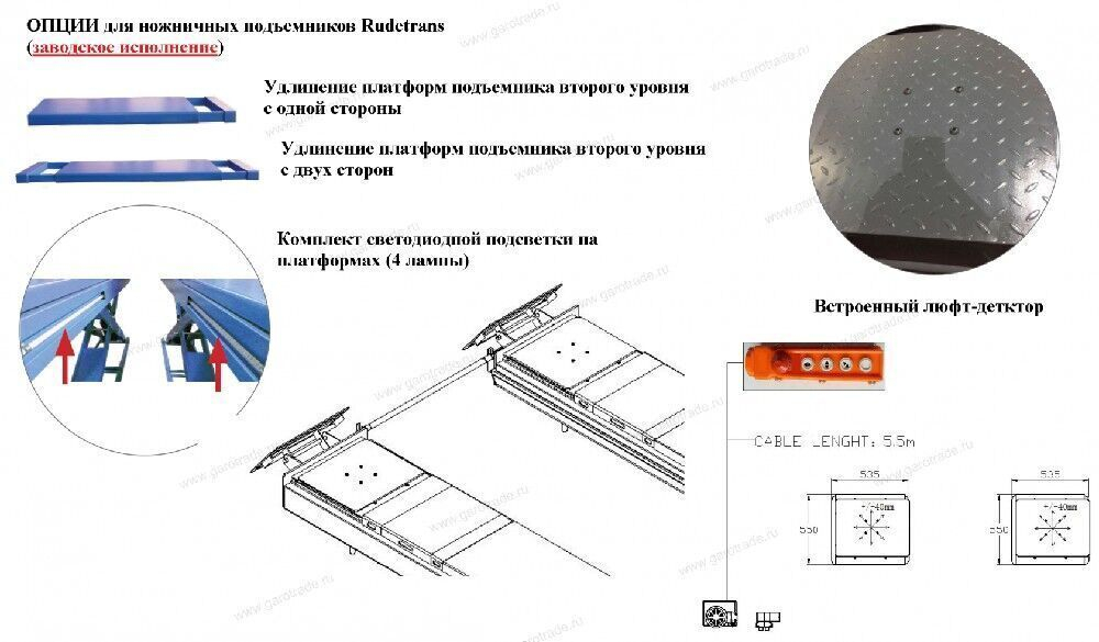 Подъемник ножничный двухуровневый заглубляемый для сход-развала RLS5.5FMI