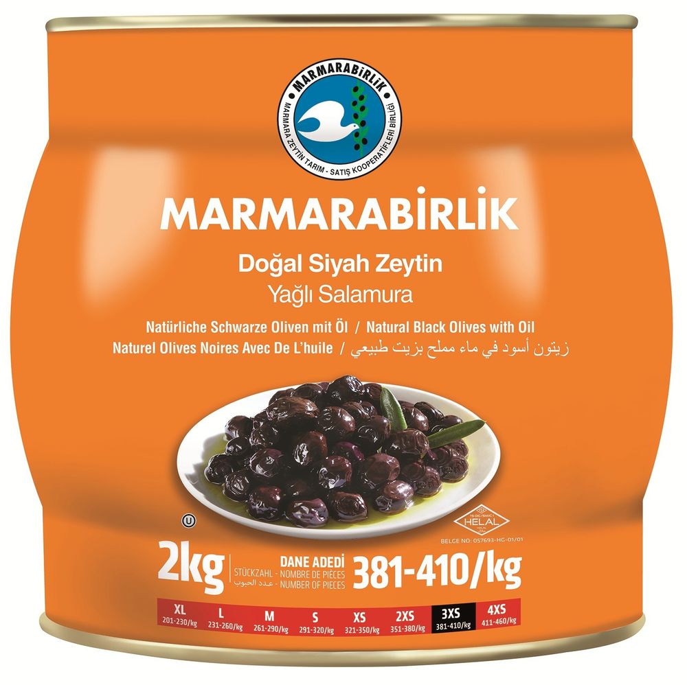 Маслины Marmarabirlik 3XS черные с косточкой 2 кг