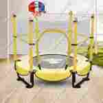 Батут с сеткой и баскетбольным кольцом, диаметр 5 фт, желтый