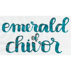 Чернила во флаконе Herbin Prestige 1670 50 мл Emeraude de Chivor сине-зеленый с золотыми блестками (15035JT) 3