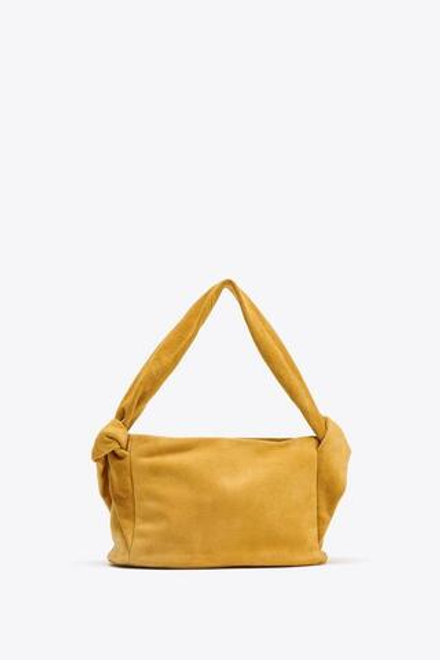 ZARA ЗАМШЕВАЯ СУМКА, ГОРЧИЧНО-ЖЕЛТЫЙ