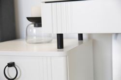 Туалетный столик "Ева" без зеркала (белое дерево/белый матовый) 1100*428*756