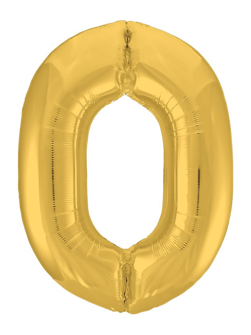Фольгированный шар Цифра 0 Slim золото 102 см