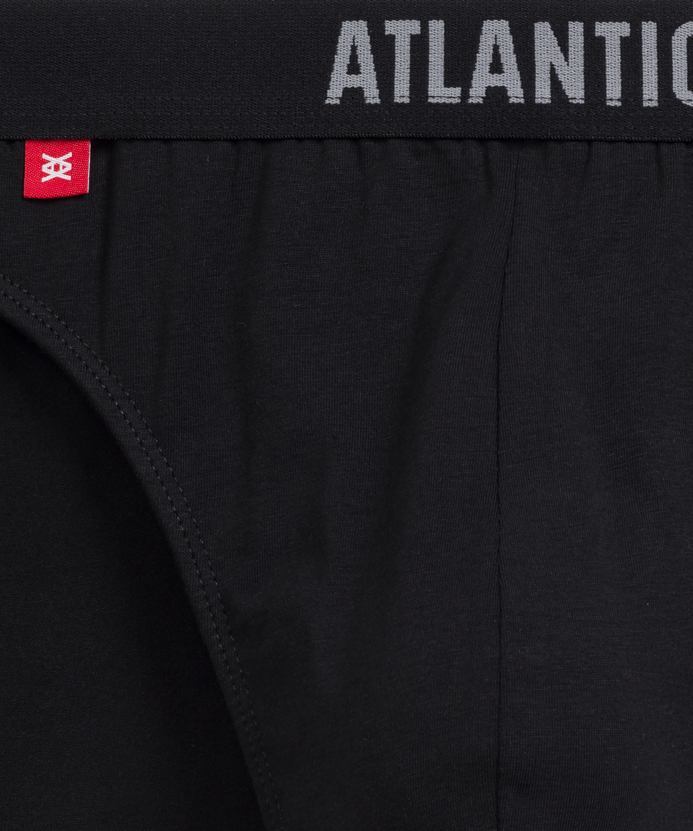 Мужские трусы слипы спорт Atlantic, набор 3 шт., хлопок, черные + изумрудные + каберне, 3MP-094