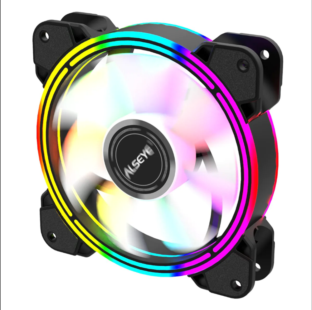 Комплект из 3 вентиляторов Alseye HALO 4.0 KIT, 120мм, 1300rpm, 6-pin, черный-белый/ARGB, 41.5CFM, 24.8дБ, контроллер, пульт ДУ, антивибропрокладки (AS.04.02.0030)