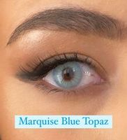 Голубые линзы на 12 мес Marquise blue topaz / Маркиза - гарантированно перекрывает темный цвет глаз ( Распродажа )