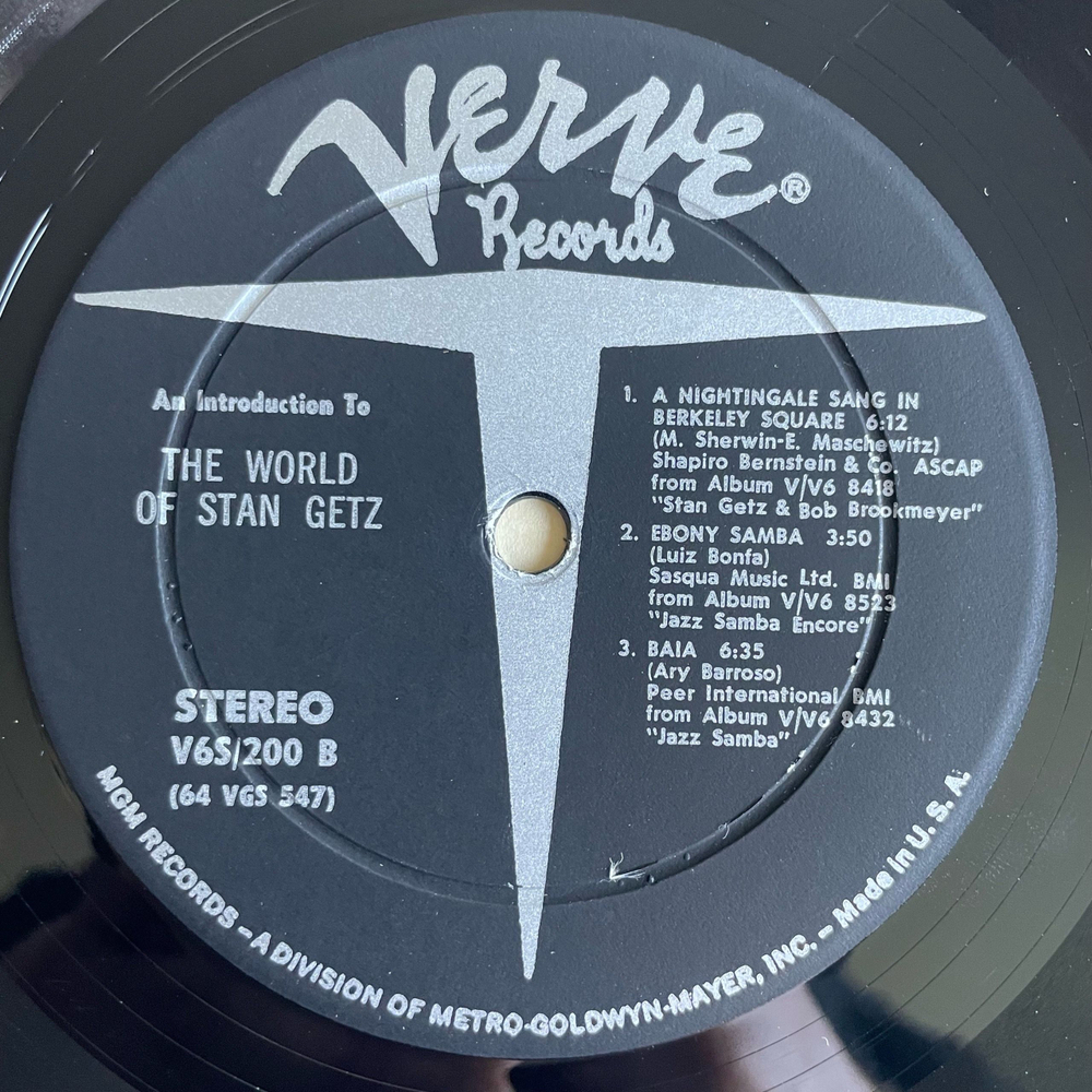 Винтажная виниловая пластинка LP Stan Getz, A Stan Getz Sampler: An Introduction To The World Of Stan Getz (США 1964)