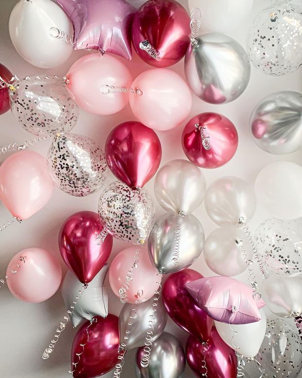 "Малиновое утро" (набор из 33 шаров) №2386