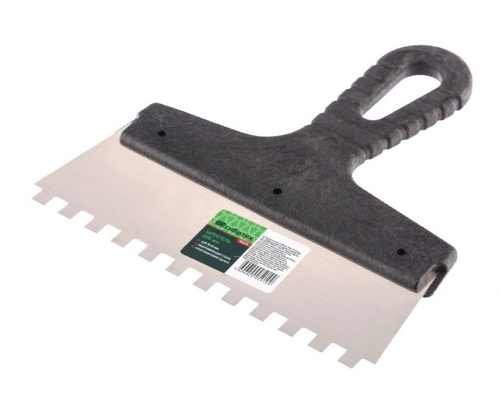 Шпатель нерж. 200 мм зуб 10*10 мм Сибртех