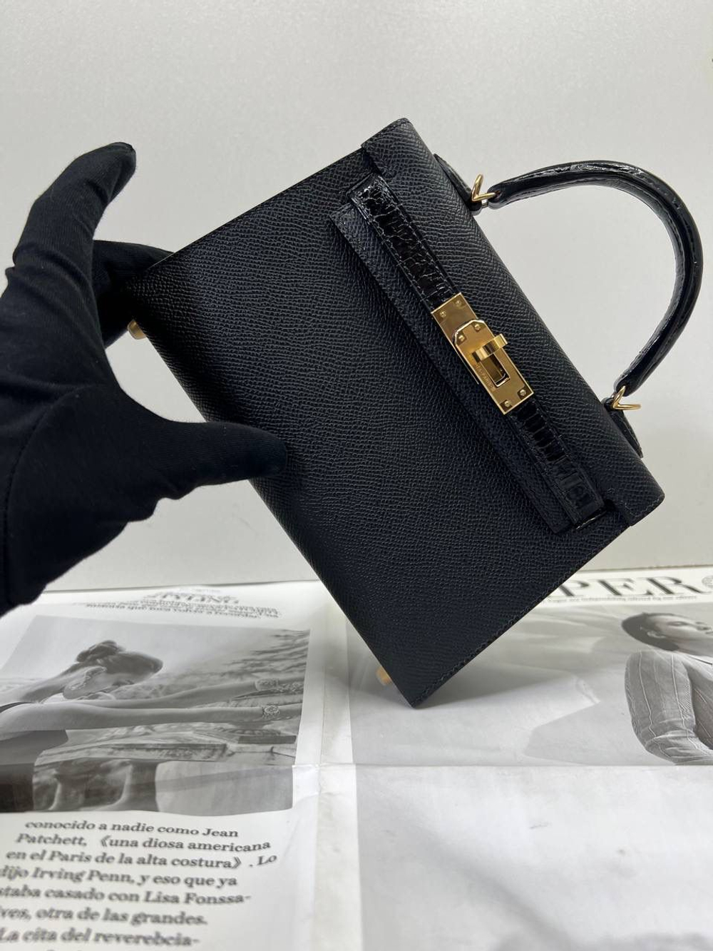 Сумка Hermes из кожи крокодила 20 см