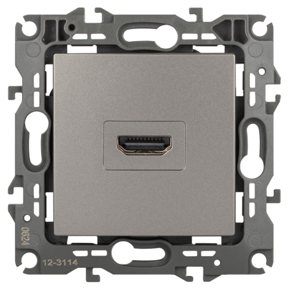 Розетка ЭРА Серия 12 12-3114-16 HDMI титан | ЭРА 12 Титан