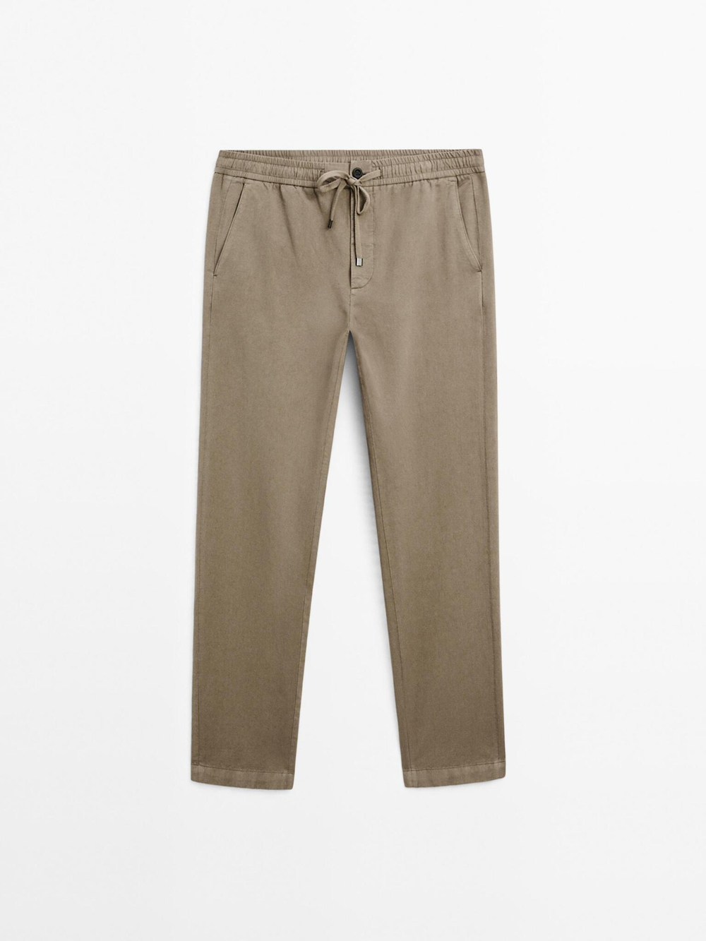 Massimo Dutti Брюки-джоггеры из хлопковой смеси, светло-коричневый