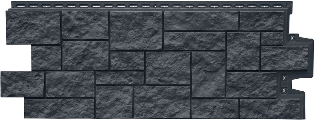 Фасадная панель Grand Line Дикий камень Classic графит