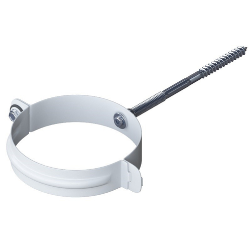 Хомут трубы металлический Альта-Профиль Элит Белый 95 мм