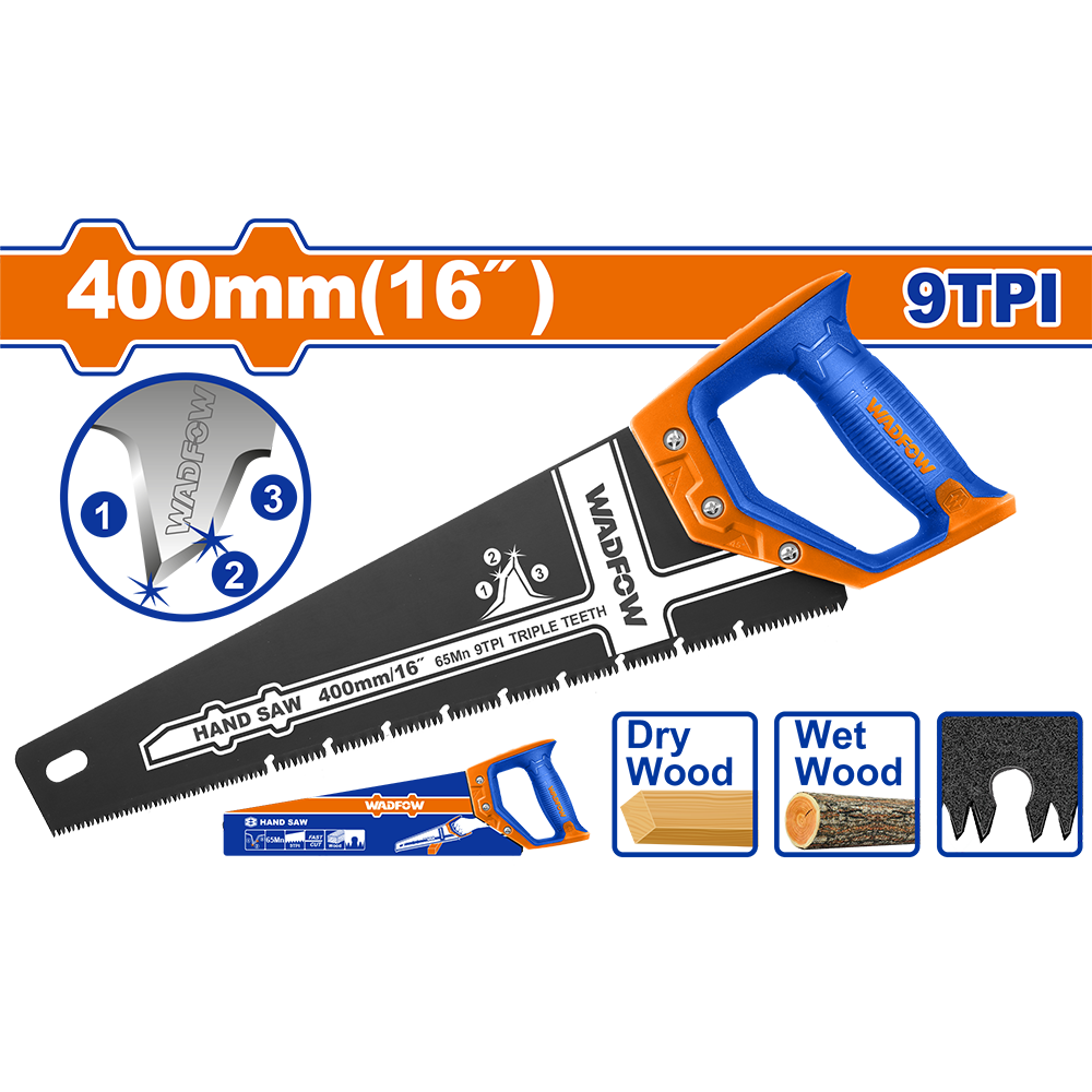 Ножовка по дереву WADFOW WHW1G16 400 мм 9TPI