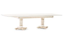 Деревянный стол Морнит 220(320)х110 слоновая кость / золото