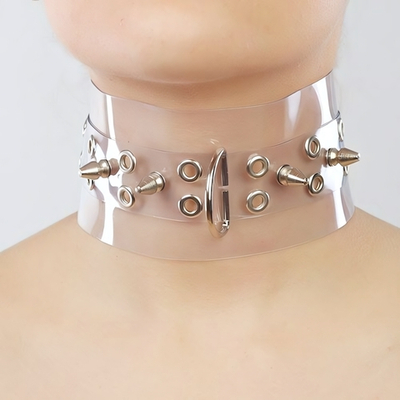 Прозрачный ошейник с шипами (Цвет: прозрачный)