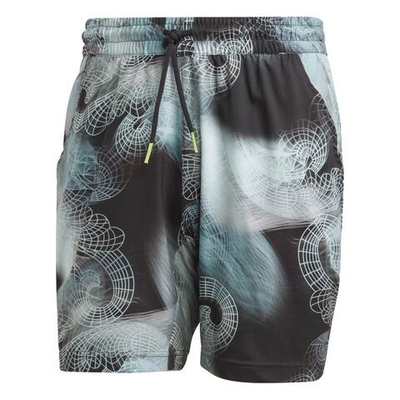 Мужские теннисные шорты Adidas Printed Tennis Short Pro - black/semi flash aqua/dash grey